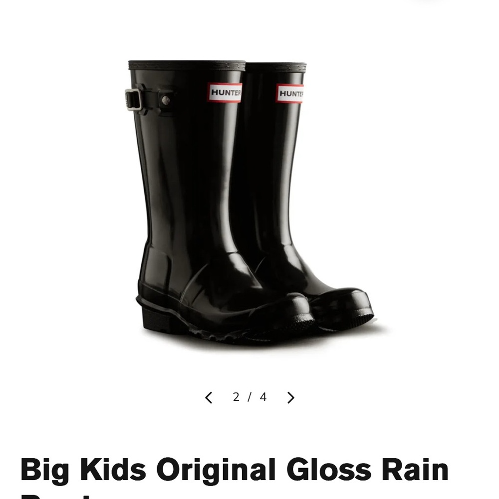 Hunter Kids' Shiny Black Rain Boots